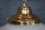 Late 20th Century Vintage Brass Milk Glass Schoolhouse Hanging Pendant Swag Light Chandelier For Sale - Image 5 of 12