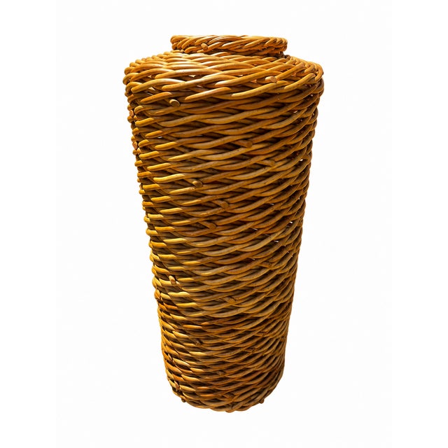 Contemporary Late 20th Century Ateliers Handwoven Willow Vessel Sculpture For Sale - Image 3 of 12