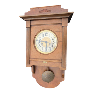 Antique Franzl Junghahnel Leipzig Germany Wall Clock Chimes
