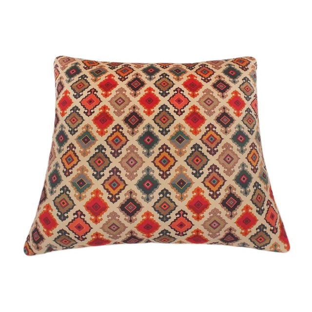 Textile Shabby Chic Printed Italian Velvet Handmade Pillow For Sale - Image 7 of 9