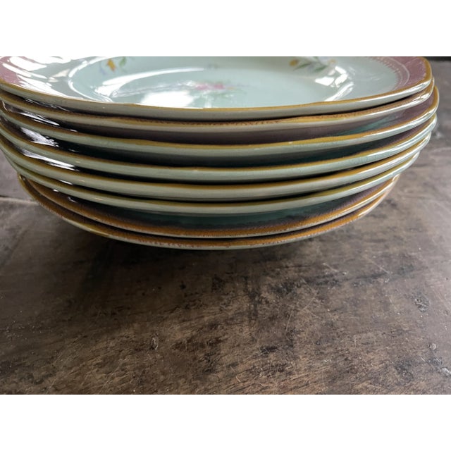 Antique English Ironstone by Adam’s Calyxware Dinner Plates - Set of 8 For Sale - Image 11 of 12