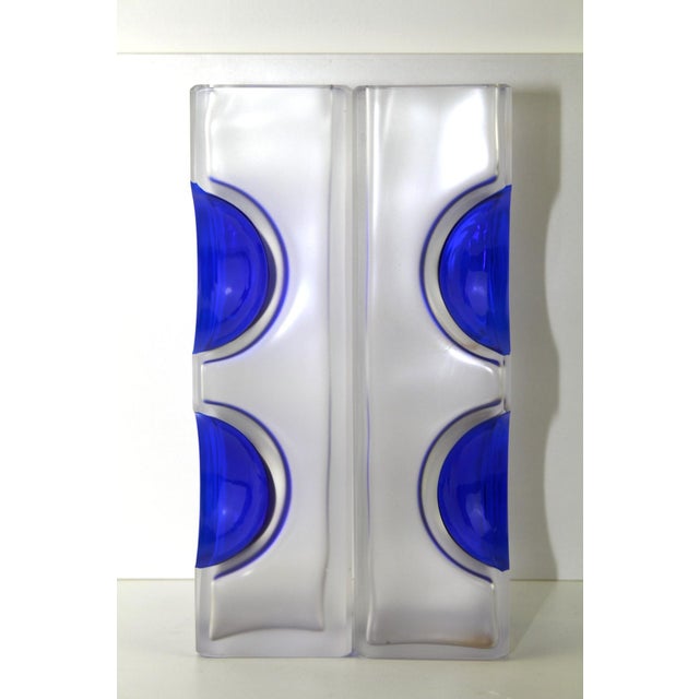 Lead Crystal Segment Vases by C. J. Riedel for Riedel, 1960s, Set of 2 For Sale - Image 6 of 11