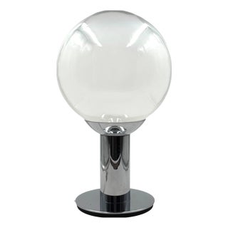 Vintage French Space Age Chrome Table Lamp, 1970s For Sale