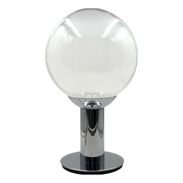 Vintage French Space Age Chrome Table Lamp, 1970s For Sale