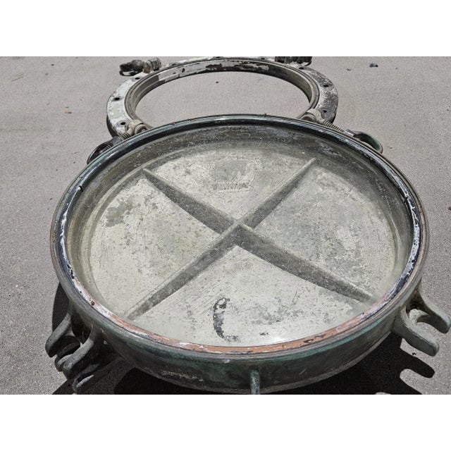 1950s Vintage Ships Porthole Window Brass & Aluminum For Sale - Image 12 of 12