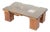 Mid-Century Modern Coffee Table with Grid Wood Pattern and Glass, Italy, 1960s For Sale