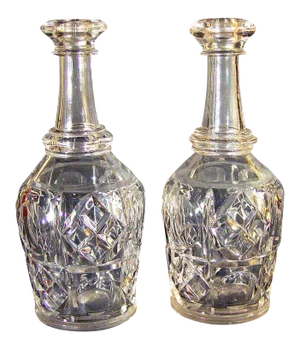 Pittsburgh Glass Bar Bottles or Decanters Bakewell Pears & Co. - A Pair