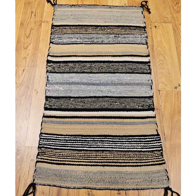 Vintage Native American Navajo Rug, Banded Stripes Pattern, Southwest Tribal Art, 2x3 For Sale - Image 11 of 15