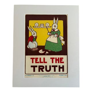 Original Vintage 1939 Character Culture Poster "Tell the Truth" in 16x20 Mat For Sale
