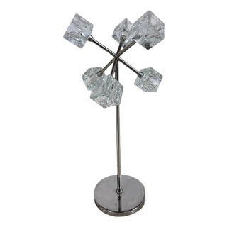 Mid-Century Ice Cube Lamp in Chrome with Textured Glass Shades from Ikea, 1970s For Sale