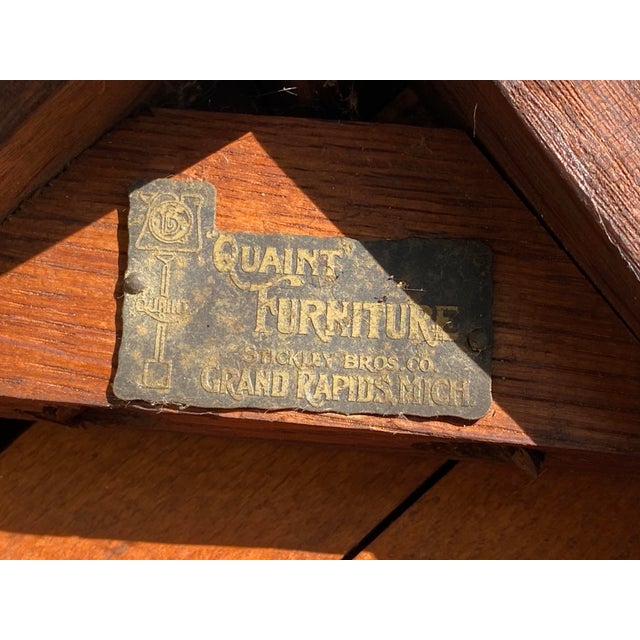 Antique Arts & Crafts Mission Oak Chair Stickley Brothers Quaint Furniture For Sale - Image 11 of 12