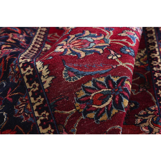 Textile Signed Antique Persian Mashhad Rug, 04'11 X 10'11 For Sale - Image 7 of 11