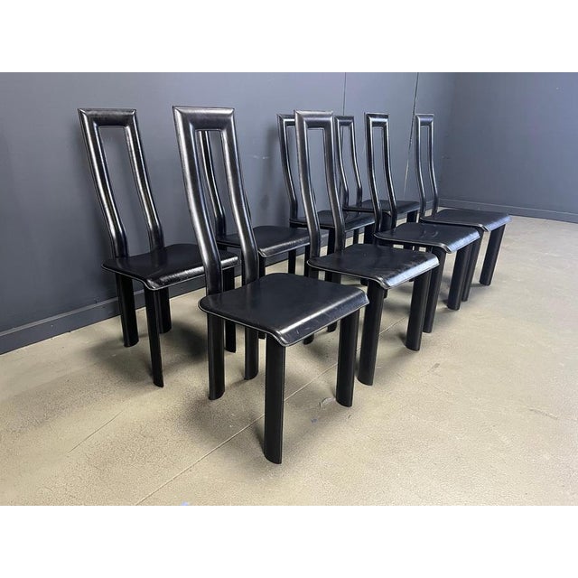 Italian Model Regia Dining Chairs by Antonello Mosca for Ycami, 1980s, Set of 8 For Sale - Image 12 of 14