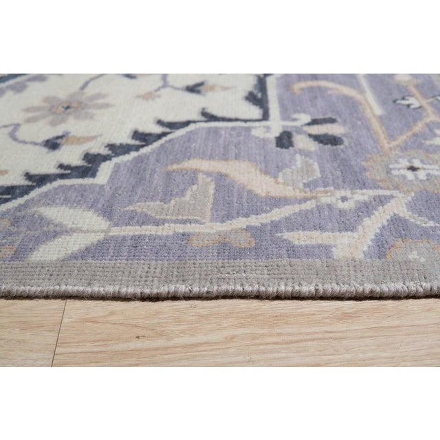 Contemporary 8x10 Gray Hand-Knotted Wool Floral Starburst Medallion Traditional Carpet Rug For Sale - Image 3 of 6