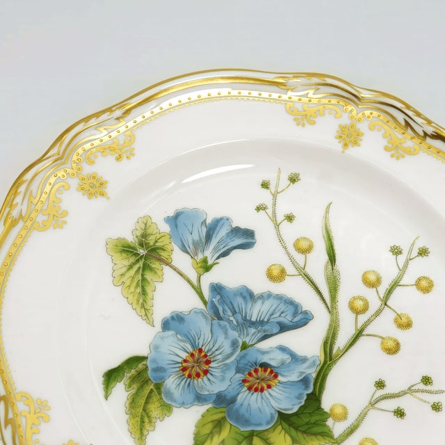 1980s Spode Stafford Flowers Sida & Acacia English Bone China Dessert/Salad Plates- Set of 6 For Sale - Image 9 of 10