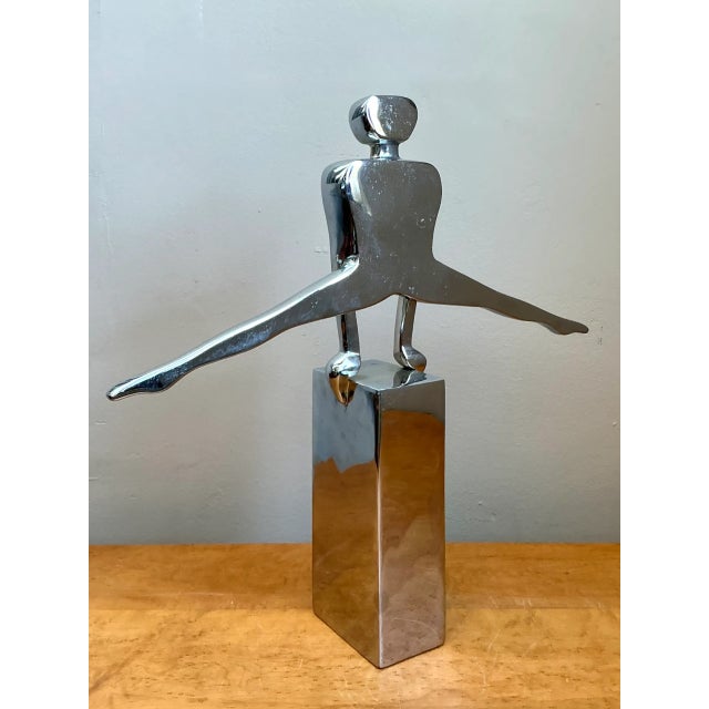 Vintage Chrome Figurative Sculpture For Sale - Image 10 of 12