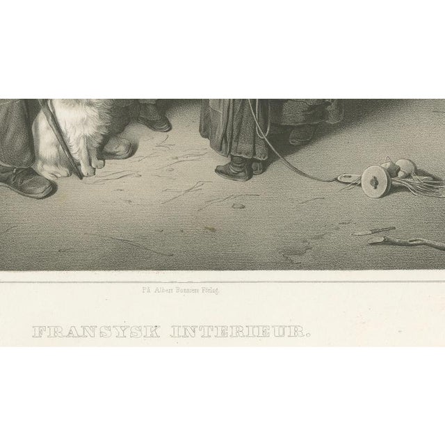 Gold Pehr Wickenberg, Fransysk Interieur Genre Scene, Lithograph, 1850 For Sale - Image 8 of 11