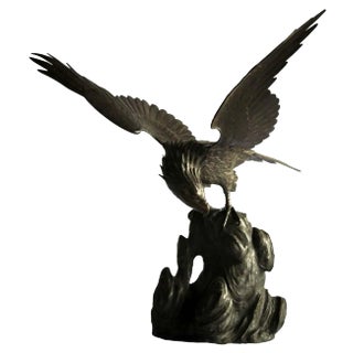 19th Century Japanese Meiji Period Eagle in Bronze For Sale