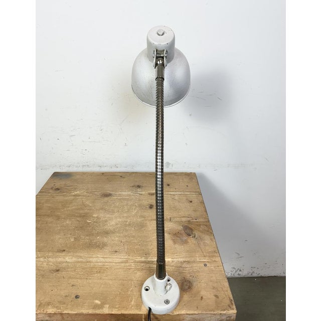 Industrial Grey Workshop Gooseneck Table Lamp, 1960s For Sale - Image 12 of 18