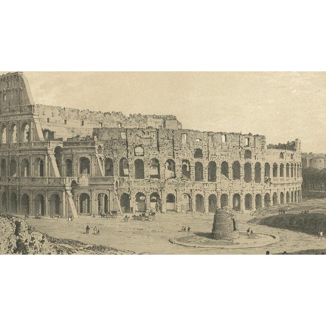 After Bayot, Colosseum and Arch of Constantine, Rome, 1869, Lithograph For Sale - Image 4 of 10