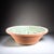 Large Spanish handmade and painted white and green glazed terracotta "Lebrillo" earthenware bowl in the style typical of...