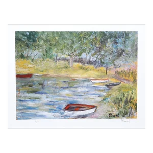Early 21st Century "Boats" Lithograph by Suzanne Pascal