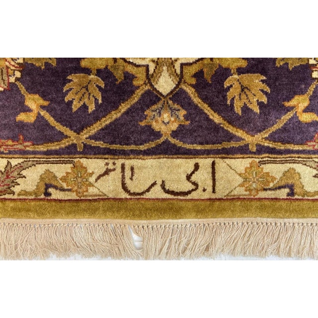 1980s 1980s Silk and Wool Singed Indo Tabriz ,9' X 11'10 For Sale - Image 5 of 7