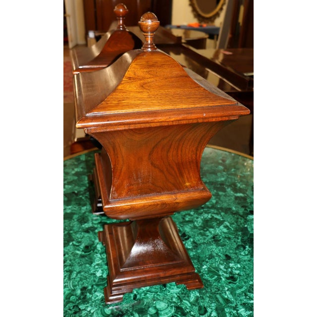 Pair of Late 19th Century English Mahogany Regency Style Urn Knife Boxes For Sale - Image 9 of 12