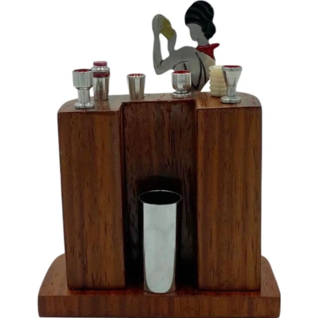 Silver Signed Sudre Art Deco Cocktail Pick Set — Female Bartender, Paris For Sale - Image 8 of 12