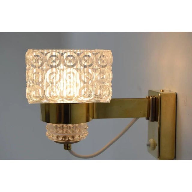 Gold Mid-Century Wall Lamp from Lidokov, 1960s For Sale - Image 8 of 14