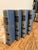 Navy Blue Vintage Monochromatic Silvery Blue/ Navy Encyclopedia Hardcover Stack - Set of 4 - Royal Octavo Format - Volumes 14-16 & 18 - Dark Academia Decor For Sale - Image 8 of 8
