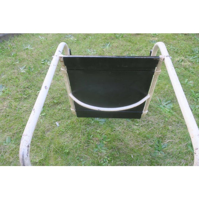 Metal Set of Painted Iron Cantilever Garden Chairs 1930s For Sale - Image 7 of 11