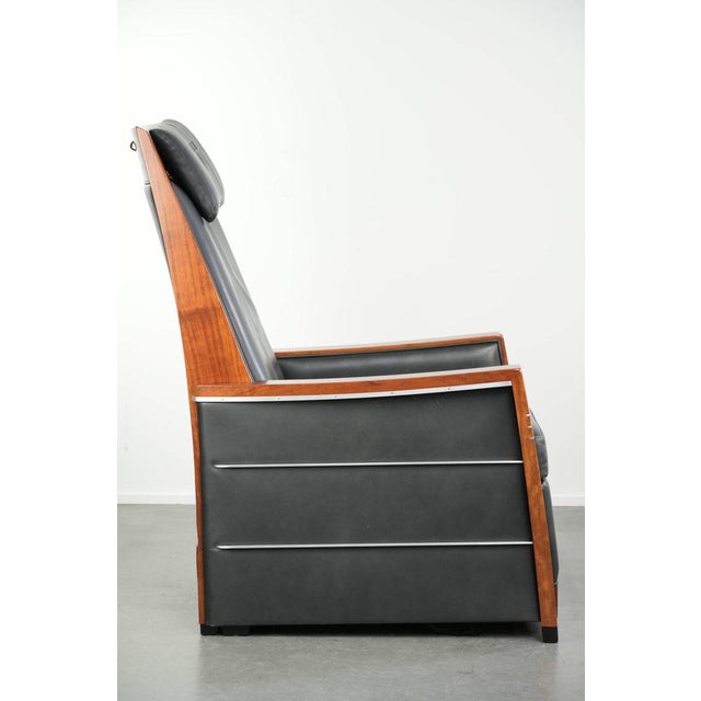 Art Deco John Recliner Chair with Black Cowhide Leather from Schuitema For Sale - Image 4 of 15