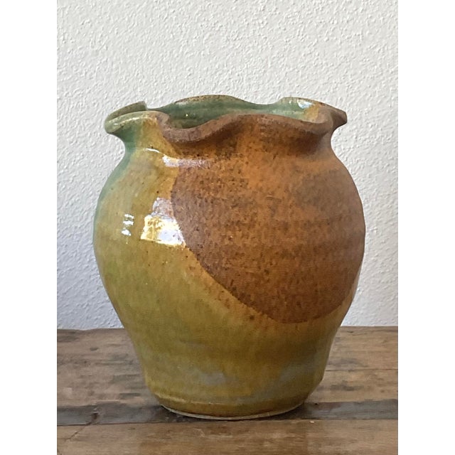 Late 20th Century Vintage Original Studio Pottery Ruffle Vase For Sale - Image 5 of 12