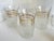 Mid-Century Modern 1940s Art Deco Gold Striped and Frosted Shot Glass and Mixer Set - Set of 10 For Sale - Image 3 of 8