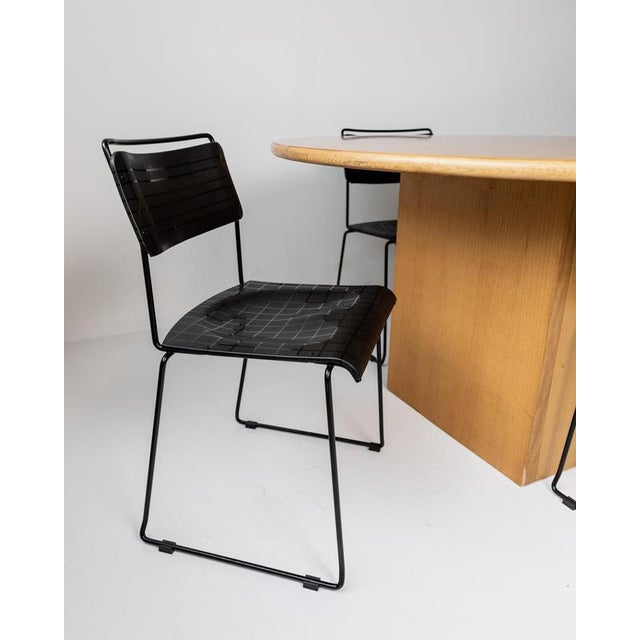 Black Vintage Dining Chairs in Black Metal and Plastic, 1980s, Set of 4 For Sale - Image 8 of 18