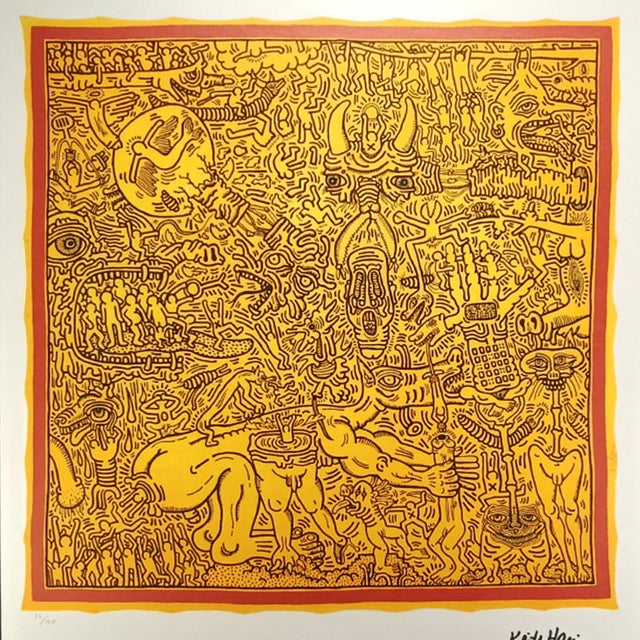 Keith Haring Limited Series. Limited Edition Lithograph Numbered in Pencil n 25 of 150. Impressed the Stamp "Keith Haring"...