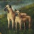 This charming vintage folk art painting features a soulful, hand-painted portrait of two hounds captured in a serene...