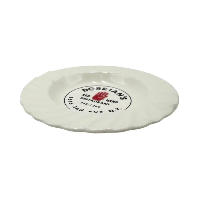 Vintage Dorrian's Red Hand Nyc Restaurant Bar Ashtray For Sale - Image 4 of 11
