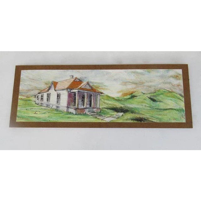 1980s Painting on Board Mountain House by Doug Post For Sale In Denver - Image 6 of 12
