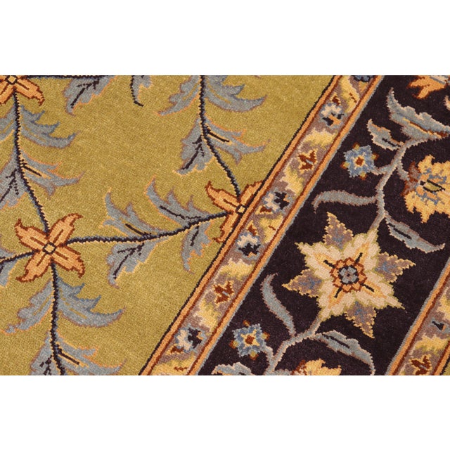 Shabby Chic Green/Aubergine Wool Rug - 6'2'' X 9'2'' For Sale In New York - Image 6 of 10