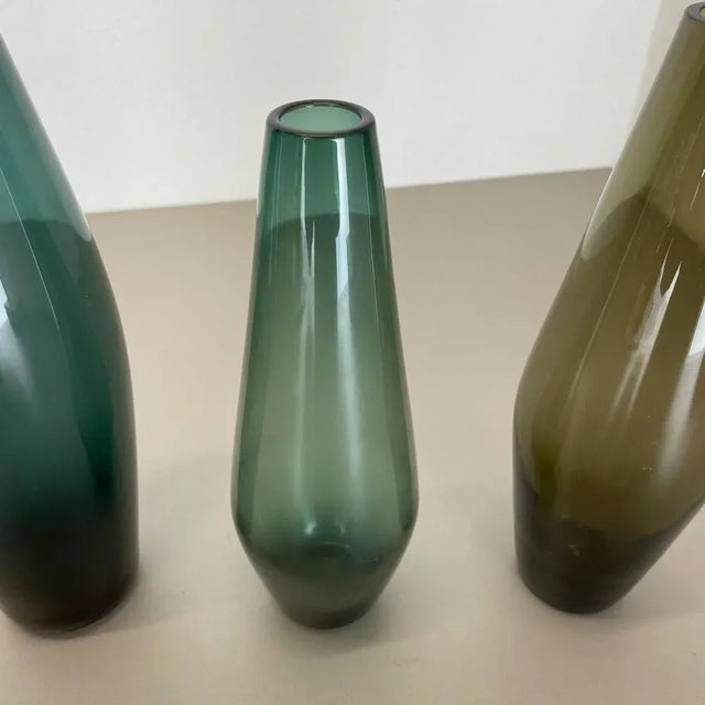 Blue Turmalin Vases attributed to Wilhelm Wagenfeld for WMF, Germany, 1960s, Set of 3 For Sale - Image 8 of 15