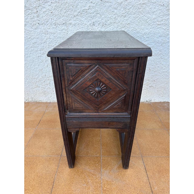 Wood Spanish Renaissance Revival Carved Oak Chest with Lift Top, Early 20th Century For Sale - Image 7 of 16