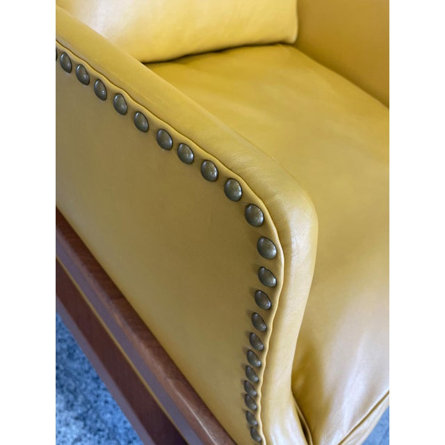 Mid-Century Wingback Armchair With Ottoman in the Style of Mogens Koch For Sale - Image 13 of 15