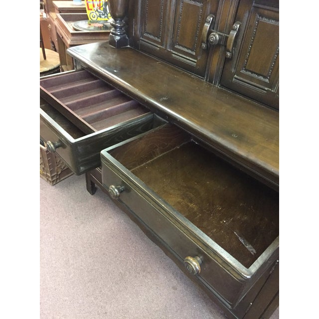 English Dark Oak Court Cupboard Chairish