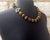 Metal Vintage Carved Tiger's Eye Necklace, Large Carved Natural Tiger Eye Beads, Sterling Silver Gold-Plated Clasp, Statement Necklace For Sale - Image 7 of 9