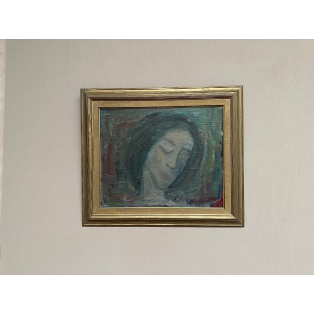 Original Swedish Oil on Panel – “Portrait” by Eric Seth Lundberg (1918–1992) – Signed & Dated 1942 – Vintage & Framed – 65...