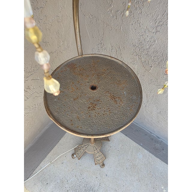 1930s Art Deco Floor Lamp With Round Table Surface For Sale - Image 5 of 11