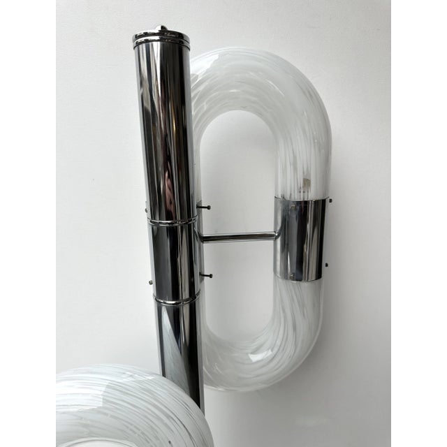 Metal Chain Floor Lamp Murano Glass by Aldo Nason for Mazzega, Italy, 1970s For Sale - Image 6 of 12