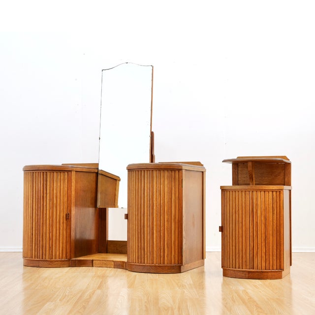 1930s 1930s British Made Art Deco Vanity & Nightstand Set For Sale - Image 5 of 13